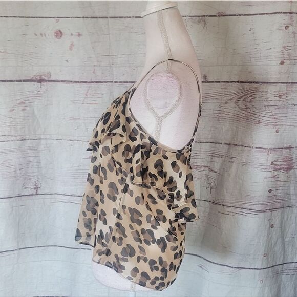 Show Me Your Mumu Leopard Ruffle Cami Size Medium - Picture 2 of 6